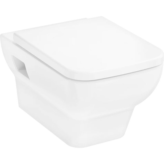 Унитаз подвесной безободковый Hansgrohe CreekTide Q HGSET001 с крышкой микролифт фото 