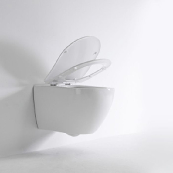 Унитаз подвесной безободковый Tece Spring 9700998 с тонкой крышкой микролифт (система смыва торнадо) фото 6