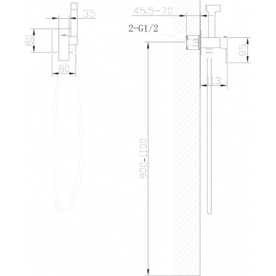 Набор для гигиенического душа Abber Daheim AF8226G, золото матовое фото 4