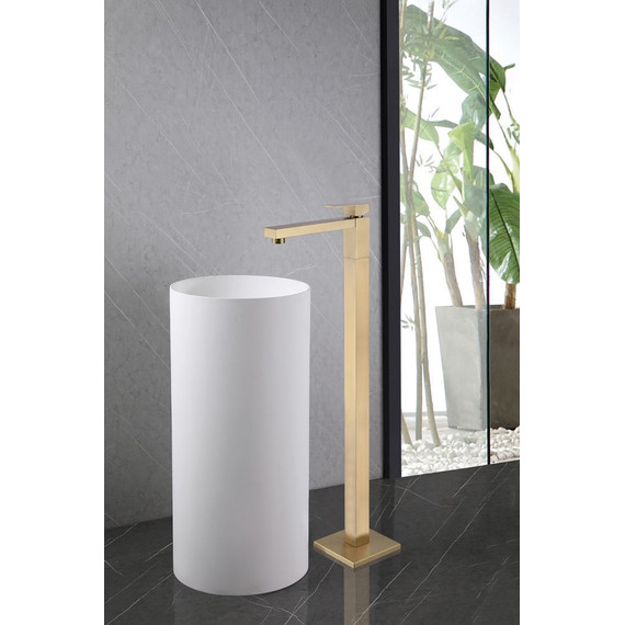 Смеситель для раковины напольный Abber Daheim AF8241G, золото матовое, Цвет производителя: золото матовое фото 2