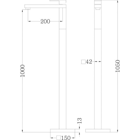 Смеситель для раковины напольный Abber Daheim AF8241G, золото матовое, Цвет производителя: золото матовое фото 6