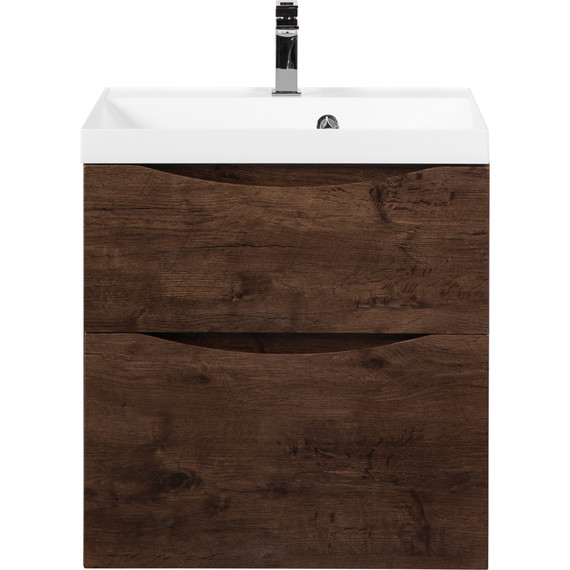 Тумба подвесная с раковиной BelBagno MARINO-H60-700-2C-SO-RW-P 70 см, Rovere Moro фото 2