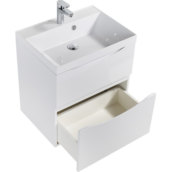 Тумба подвесная с раковиной BelBagno MARINO-H60-700-2C-SO-BL-P 70 см, Bianco Lucido - 3 Тумба подвесная с раковиной BelBagno MARINO-H60-700-2C-SO-BL-P 70 см, Bianco Lucido фото 3