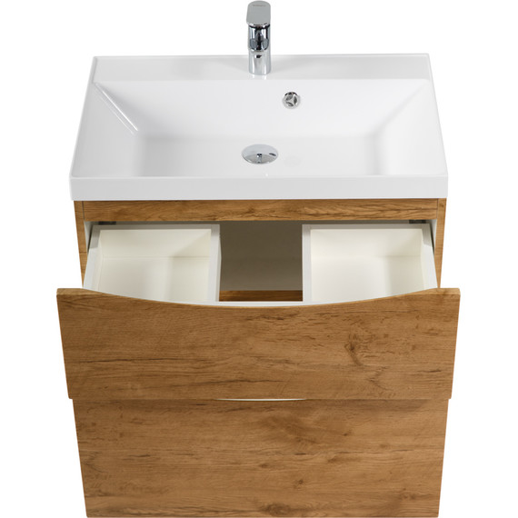 Тумба подвесная с раковиной BelBagno MARINO-H60-700-2C-SO-RN-P 70 см, Rovere Nature фото 4