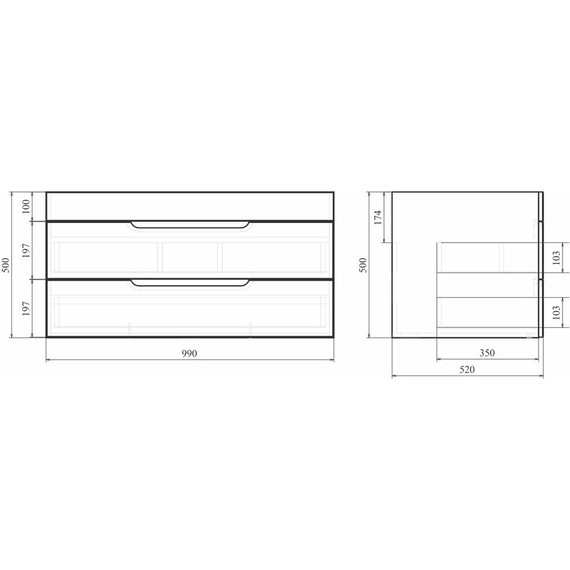 Тумба подвесная с раковиной Mirsant Soho quadro 100/2 см с доводчиком (раковина Deep 100), белый - 7 Тумба подвесная с раковиной Mirsant Soho quadro 100/2 см с доводчиком (раковина Deep 100), белый фото 7