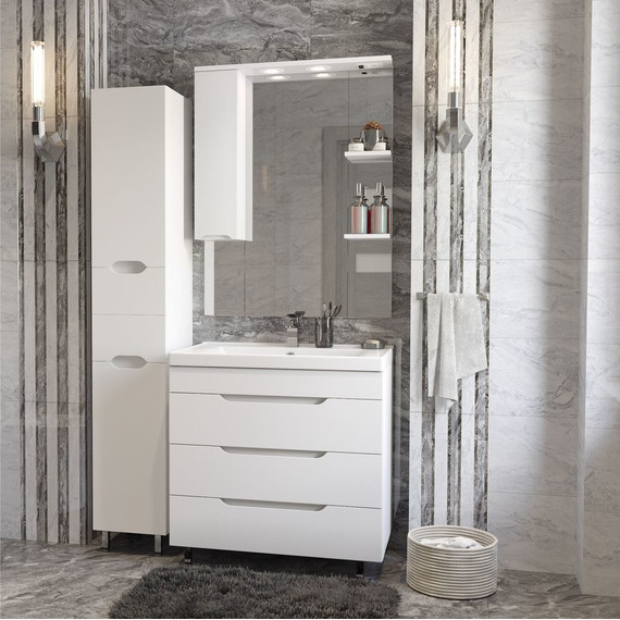 Тумба напольная с раковиной Mirsant Soho Quadro 100/2 см с доводчиком, белый - 5 Тумба напольная с раковиной Mirsant Soho Quadro 100/2 см с доводчиком, белый фото 5