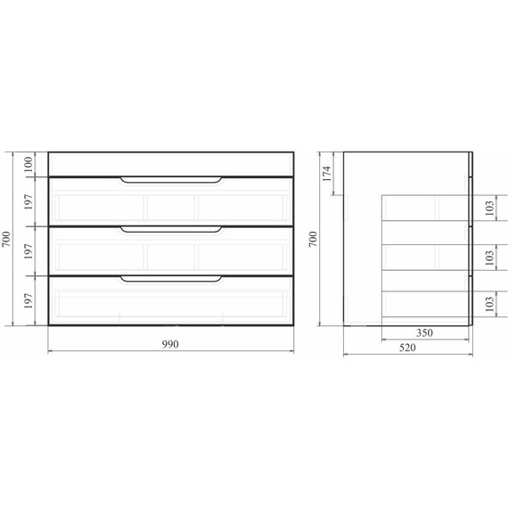 Тумба напольная с раковиной Mirsant Soho Quadro 100/2 см с доводчиком, белый - 9 Тумба напольная с раковиной Mirsant Soho Quadro 100/2 см с доводчиком, белый фото 9