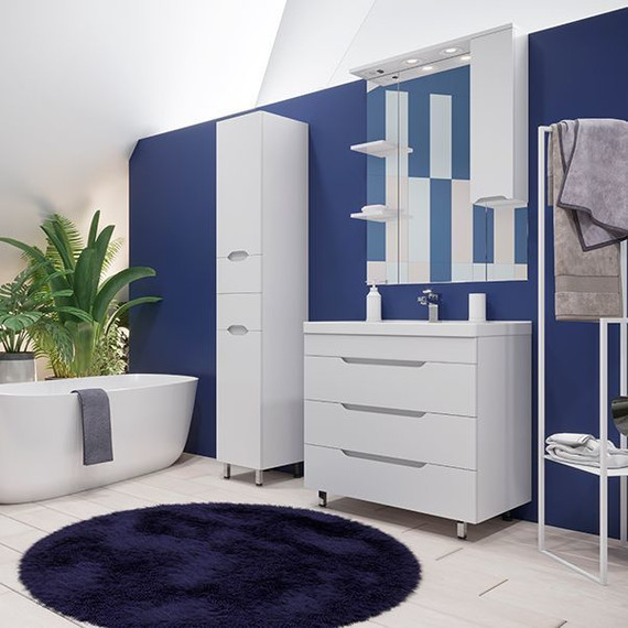 Тумба напольная с раковиной Mirsant Soho Quadro 100 см, белый - 5 Тумба напольная с раковиной Mirsant Soho Quadro 100 см, белый фото 5