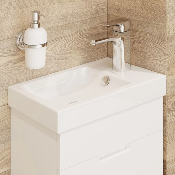 Тумба напольная с раковиной Mirsant Soho quadro 40 см (раковина Fest-40), белый - 5 Тумба напольная с раковиной Mirsant Soho quadro 40 см (раковина Fest-40), белый фото 5