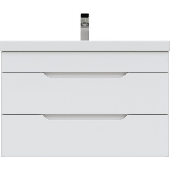 Тумба подвесная с раковиной Mirsant Soho Quadro 80/2 см c доводчиком фото 3