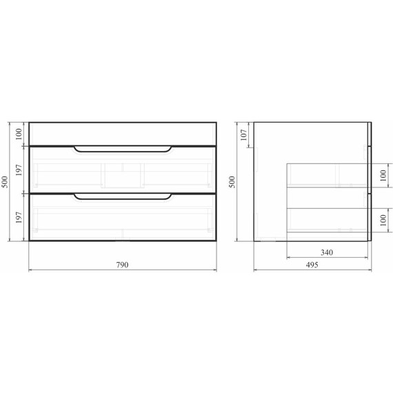 Тумба подвесная с раковиной Mirsant Soho Quadro 80/2 см c доводчиком фото 6