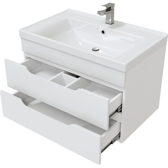 Тумба подвесная с раковиной Mirsant Soho Quadro 80 см - 4 Тумба подвесная с раковиной Mirsant Soho Quadro 80 см фото 4