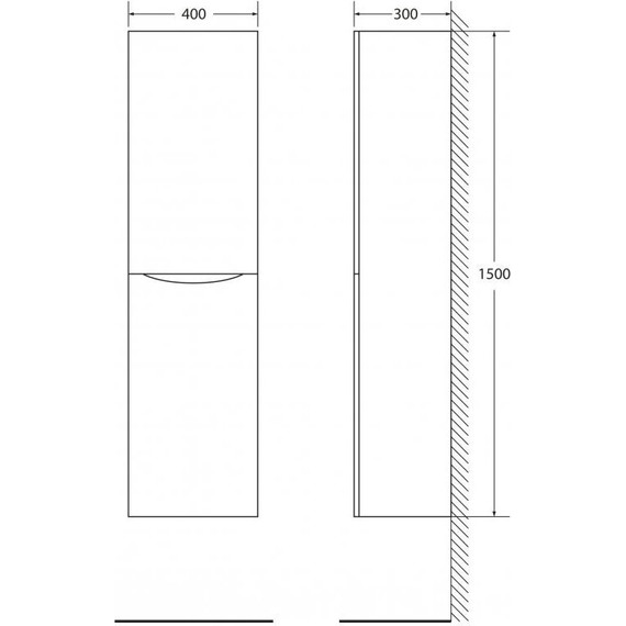 Пенал подвесной BelBagno FLY-MARINO-1500-2A-SC-PT-P-L 40 см, левый, Patinato Turchese фото 2