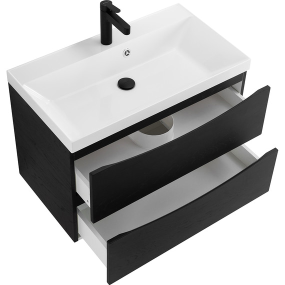 Тумба подвесная с раковиной BelBagno MARINO-800-2C-SO-RCA-P 80 см, Rovere Cioccolato Amaro фото 5