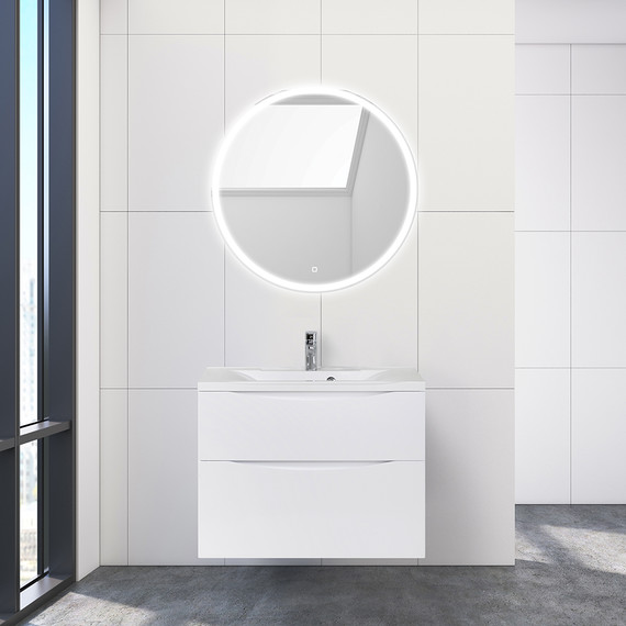 Тумба подвесная с раковиной BelBagno MARINO-H60-900-2C-SO-BL-P 90 см, Bianco Lucido фото 9