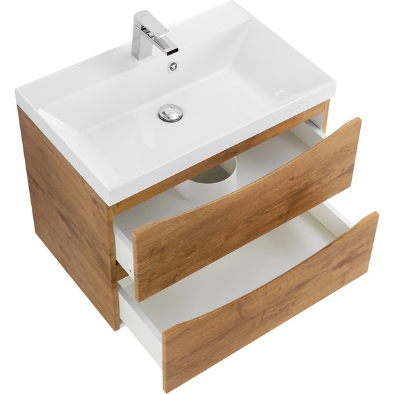 Тумба подвесная с раковиной BelBagno MARINO-600-2C-SO-RN-P 60 см, Rovere Nature фото 5