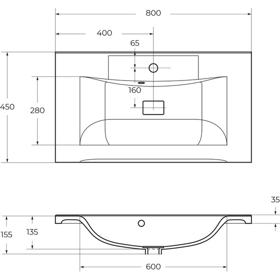 Тумба напольная с раковиной BelBagno MARINO-800-2C-PIA-BL-P 80 см, белый фото 17