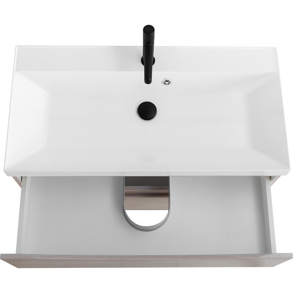 Тумба подвесная с раковиной BelBagno MARINO-900-2C-SO-RG-P 90 см, Rovere Grigio фото 4