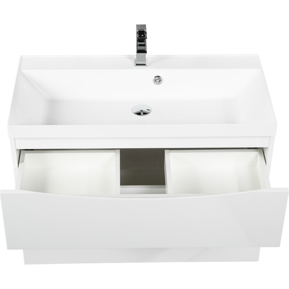 Тумба подвесная с раковиной BelBagno MARINO-H60-900-2C-SO-BL-P 90 см, Bianco Lucido фото 5