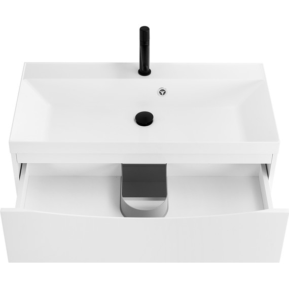 Тумба подвесная с раковиной BelBagno MARINO-800-2C-SO-BL-P 80 см, Bianco Lucido фото 4