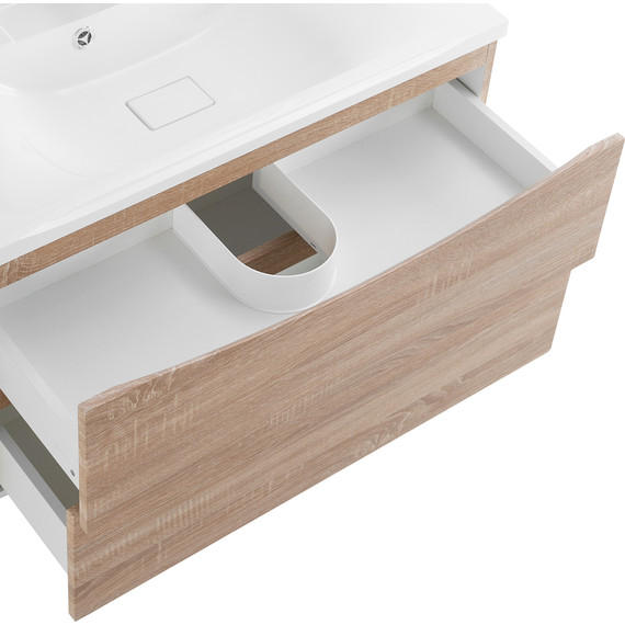 Тумба подвесная с раковиной BelBagno MARINO-1000-2C-SO-WO-P 100 см, Rovere Bianco фото 6