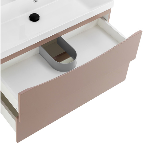 Тумба подвесная с раковиной BelBagno MARINO-800-2C-SO-CL-P 80 см, Cappuccino Lucido фото 6