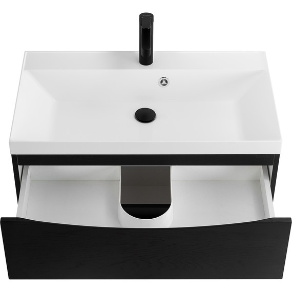 Тумба подвесная с раковиной BelBagno MARINO-800-2C-SO-RCA-P 80 см, Rovere Cioccolato Amaro фото 7