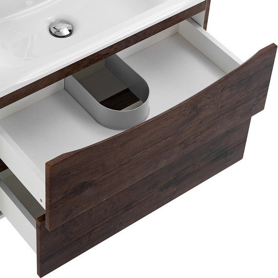 Тумба подвесная с раковиной BelBagno MARINO-750-2C-SO-RW-P 75 см, Rovere Moro фото 7