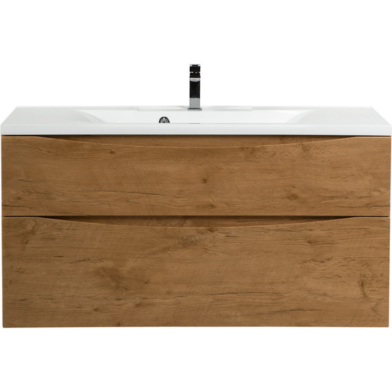 Тумба подвесная с раковиной BelBagno MARINO-H60-1100-2C-SO-RN-P 110 см, Rovere Nature фото 