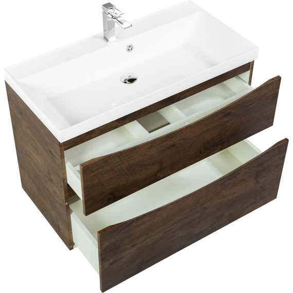 Тумба подвесная с раковиной BelBagno MARINO-H60-900-2C-SO-RW-P 90 см, Rovere Moro - 5 Тумба подвесная с раковиной BelBagno MARINO-H60-900-2C-SO-RW-P 90 см, Rovere Moro фото 5