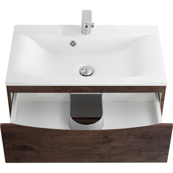 Тумба подвесная с раковиной BelBagno MARINO-750-2C-SO-RW-P 75 см, Rovere Moro фото 8