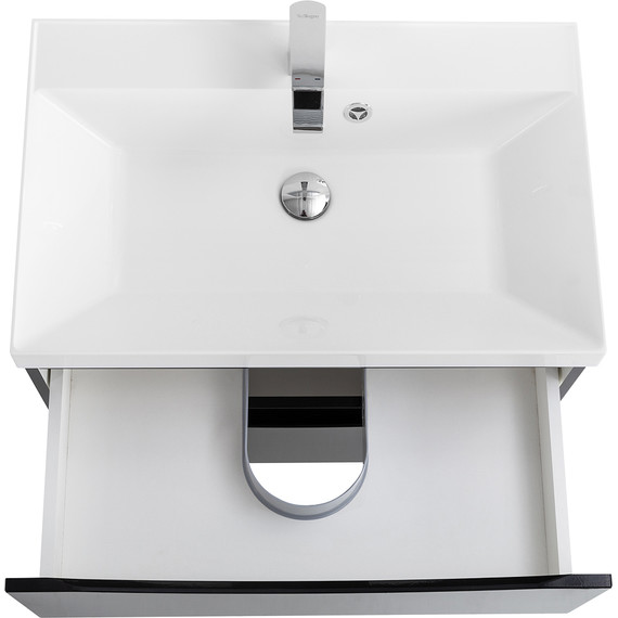 Тумба подвесная с раковиной BelBagno MARINO-600-2C-SO-NL-P 60 см, Nero Lucido фото 4