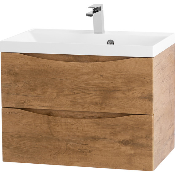 Тумба подвесная с раковиной BelBagno MARINO-600-2C-SO-RN-P 60 см, Rovere Nature фото 2