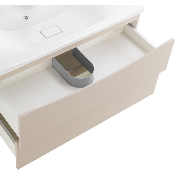 Тумба подвесная с раковиной BelBagno MARINO-1000-2C-SO-CO-P 100 см, Crema Opaco фото 6