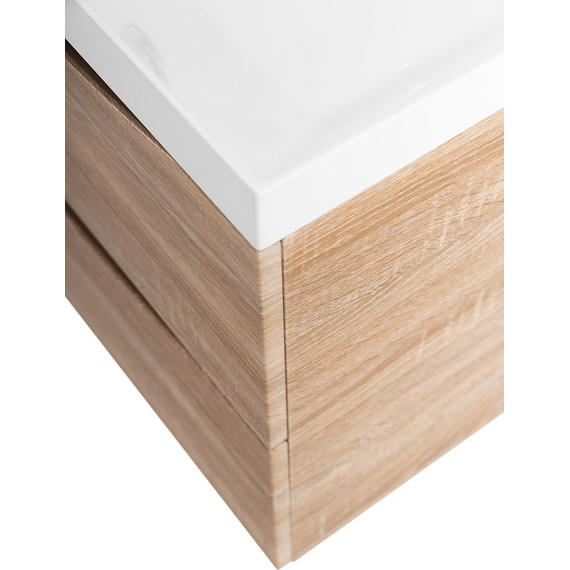 Тумба подвесная с раковиной BelBagno MARINO-700-2C-SO-WO-P 70 см, Rovere Bianco фото 8