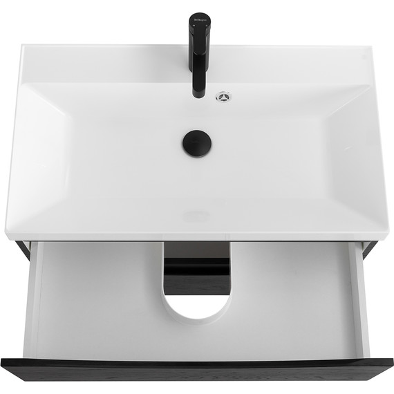 Тумба подвесная с раковиной BelBagno MARINO-800-2C-SO-RCA-P 80 см, Rovere Cioccolato Amaro фото 4