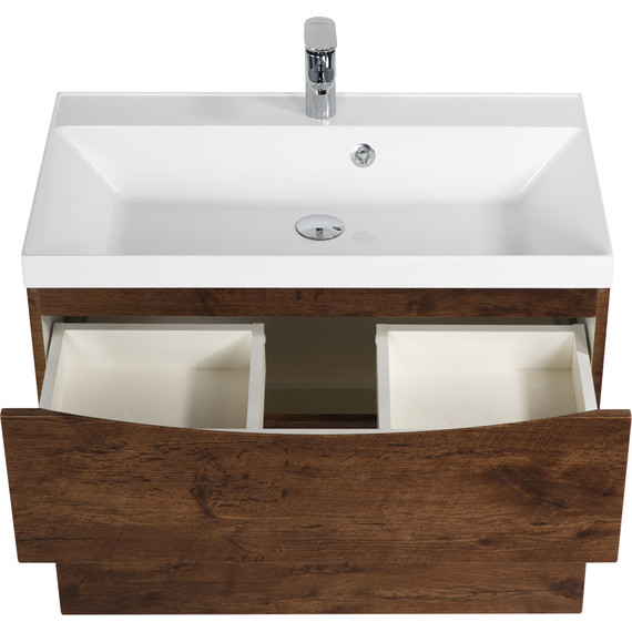 Тумба подвесная с раковиной BelBagno MARINO-H60-800-2C-SO-RW-P 80 см, Rovere Moro фото 4