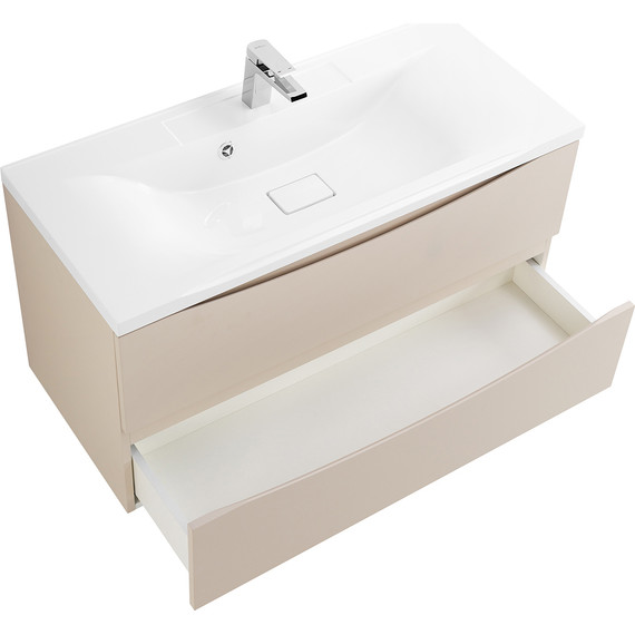 Тумба подвесная с раковиной BelBagno MARINO-1000-2C-SO-CO-P 100 см, Crema Opaco фото 3