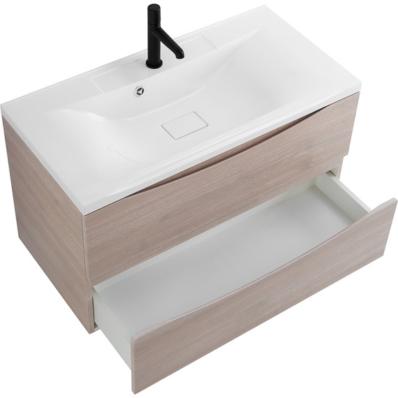 Тумба подвесная с раковиной BelBagno MARINO-1000-2C-SO-RG-P 100 см, Rovere Grigio - 3 Тумба подвесная с раковиной BelBagno MARINO-1000-2C-SO-RG-P 100 см, Rovere Grigio фото 3