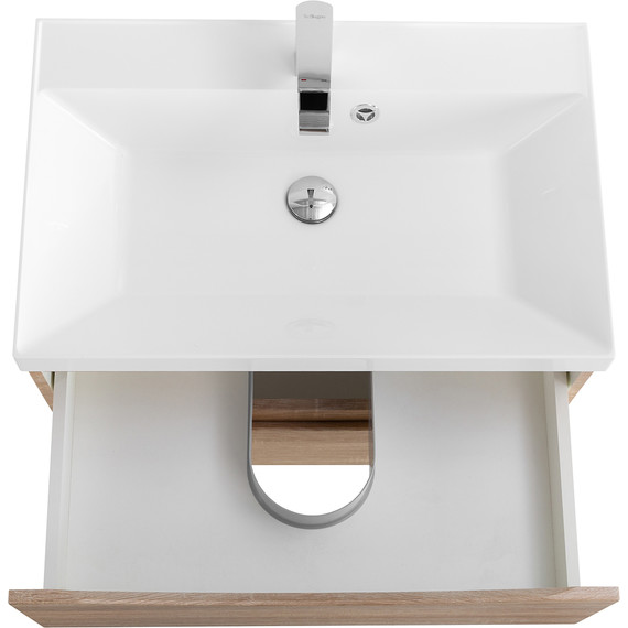 Тумба подвесная с раковиной BelBagno MARINO-700-2C-SO-WO-P 70 см, Rovere Bianco фото 4