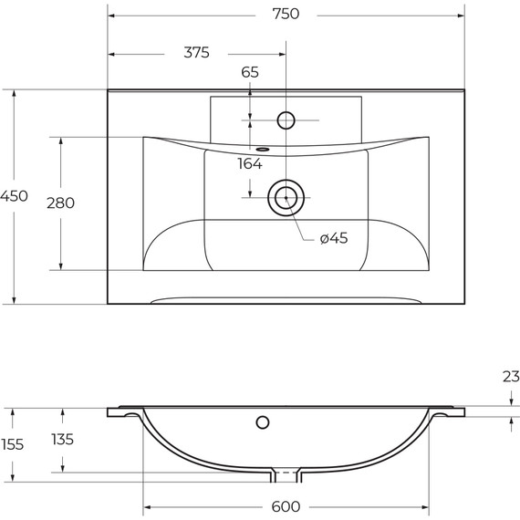Тумба подвесная с раковиной BelBagno MARINO-750-2C-SO-BO-P 75 см, Bianco Opaco фото 12