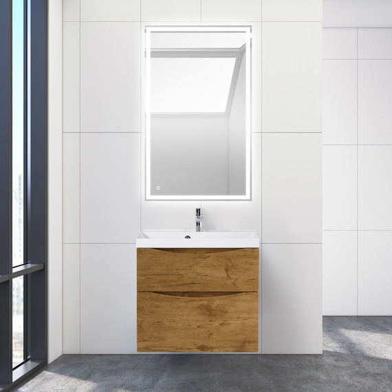 Тумба подвесная с раковиной BelBagno MARINO-H60-700-2C-SO-RN-P 70 см, Rovere Nature фото 9