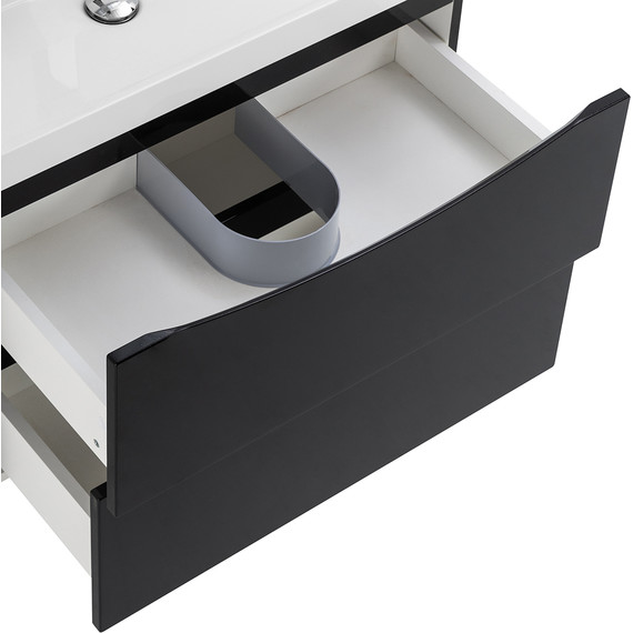 Тумба подвесная с раковиной BelBagno MARINO-700-2C-SO-NL-P 70 см, Nero Lucido фото 6