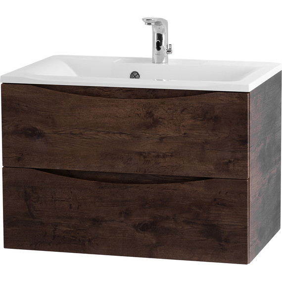 Тумба подвесная с раковиной BelBagno MARINO-750-2C-SO-RW-P 75 см, Rovere Moro фото 5