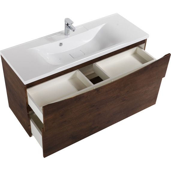 Тумба подвесная с раковиной BelBagno MARINO-H60-1100-2C-SO-RW-P 110 см, Rovere Moro фото 5