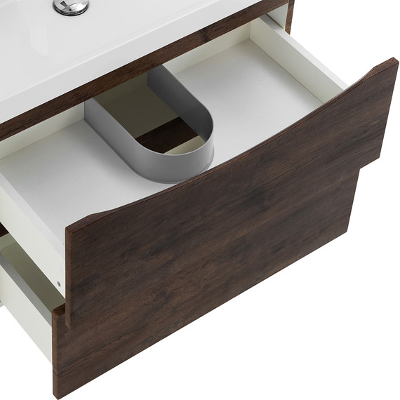 Тумба подвесная с раковиной BelBagno MARINO-700-2C-SO-RW-P 70 см, Rovere Moro фото 6