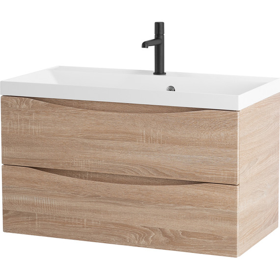 Тумба подвесная с раковиной BelBagno MARINO-900-2C-SO-WO-P 90 см, Rovere Bianco - 2 Тумба подвесная с раковиной BelBagno MARINO-900-2C-SO-WO-P 90 см, Rovere Bianco фото 2