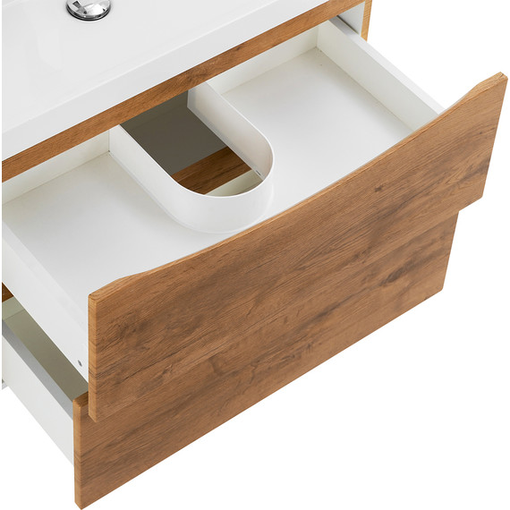 Тумба подвесная с раковиной BelBagno MARINO-700-2C-SO-RN-P 70 см, Rovere Nature фото 6