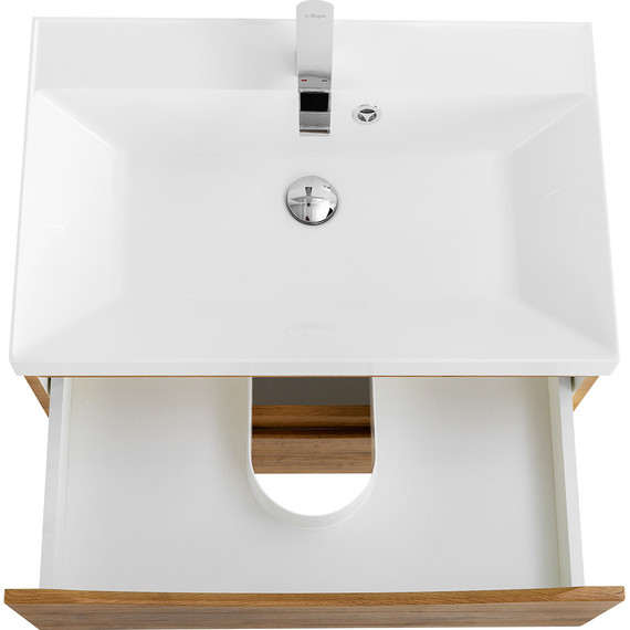 Тумба подвесная с раковиной BelBagno MARINO-600-2C-SO-RN-P 60 см, Rovere Nature фото 4