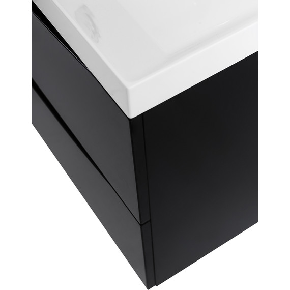 Тумба подвесная с раковиной BelBagno MARINO-700-2C-SO-NL-P 70 см, Nero Lucido фото 8